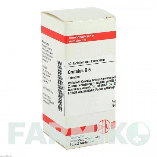 КРОТАЛЮС (CROTALUS) D 6 таблетки 80 шт - Гомеопатия DHU