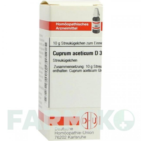 КУПРУМ АЦЕТИКУМ (CUPRUM ACETICUM) D 3 глобули 10 г - Гомеопатия DHU