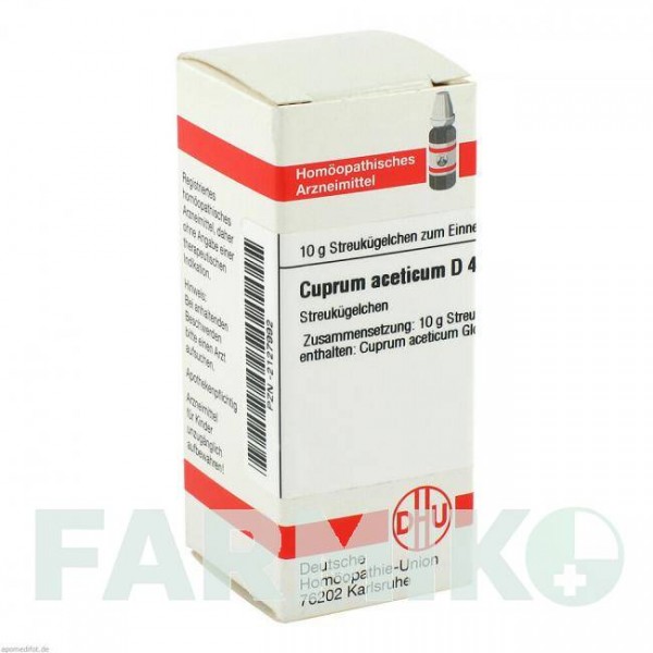КУПРУМ АЦЕТИКУМ (CUPRUM ACETICUM) D 4 глобули 10 г - Гомеопатия DHU