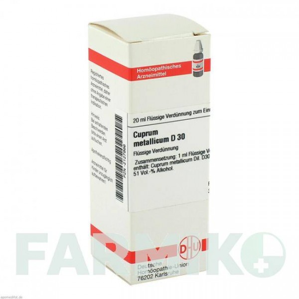 КУПРУМ МЕТАЛЛИКУМ (CUPRUM METALLICUM) D 30 раствор 20 мл - Гомеопатия DHU