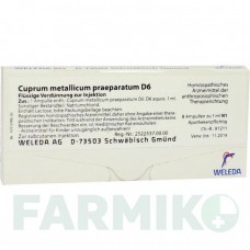 КУПРУМ МЕТАЛІКУМ (CUPRUM METALLICUM) D 6 ампули 8x1 мл - Гомеопатія WELEDA