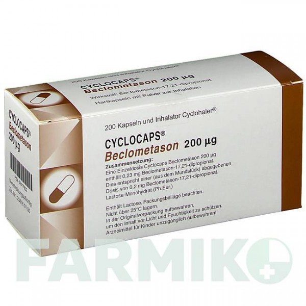 ЦИКЛОКАПС (CYCLOCAPS) 200 мкг капсулы 200 шт - Беклометазон PB PHARMA