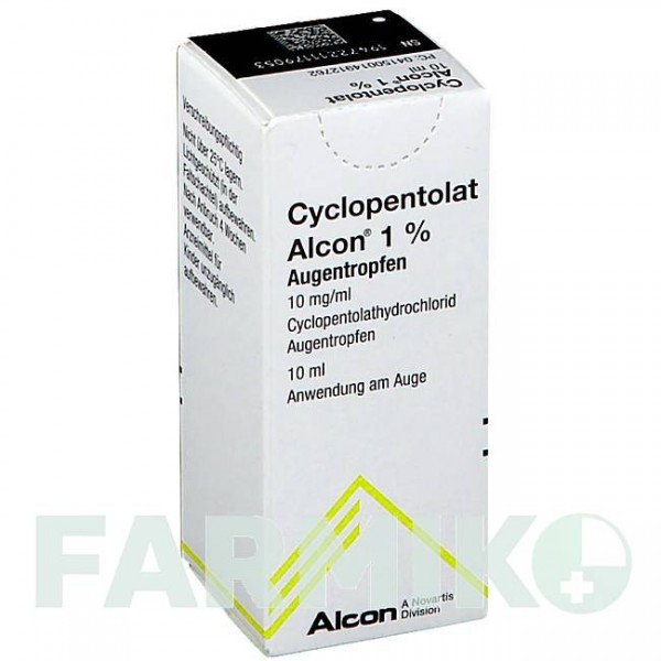 ЦИКЛОПЕНТОЛАТ (CYCLOPENTOLAT) 1% капли 10 мл - Циклопентолат ALCON