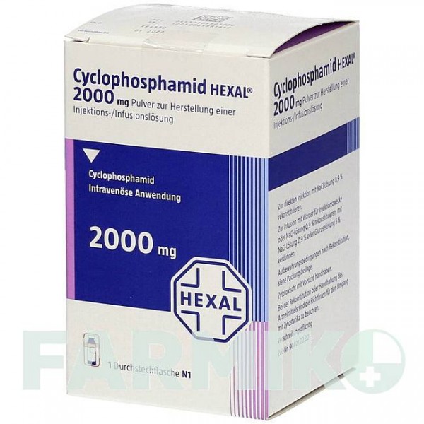 ЦИКЛОФОСФАМІД (CYCLOPHOSPHAMID) 2000 мг порошок 1 шт - Циклофосфамід HEXAL
