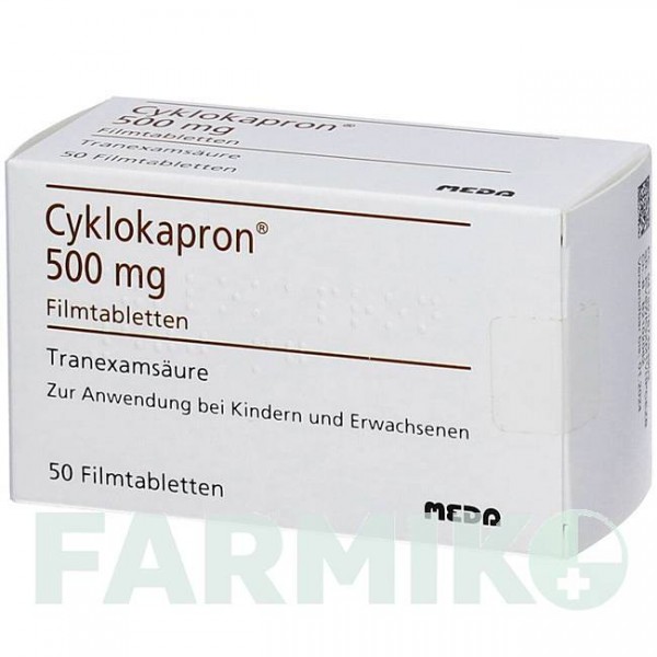 ЦИКЛОКАПРОН (CYKLOKAPRON) 500 мг таблетки 50 шт - Транексамова кислота 1 0 1 CAREFARM