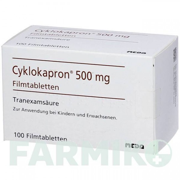 ЦИКЛОКАПРОН (CYKLOKAPRON) 500 мг таблетки 100 шт - Транексамова кислота 1 0 1 CAREFARM