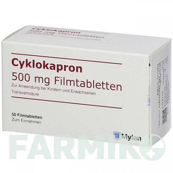 ЦИКЛОКАПРОН (CYKLOKAPRON) таблетки 50 шт - Транексамова кислота KOHLPHARMA