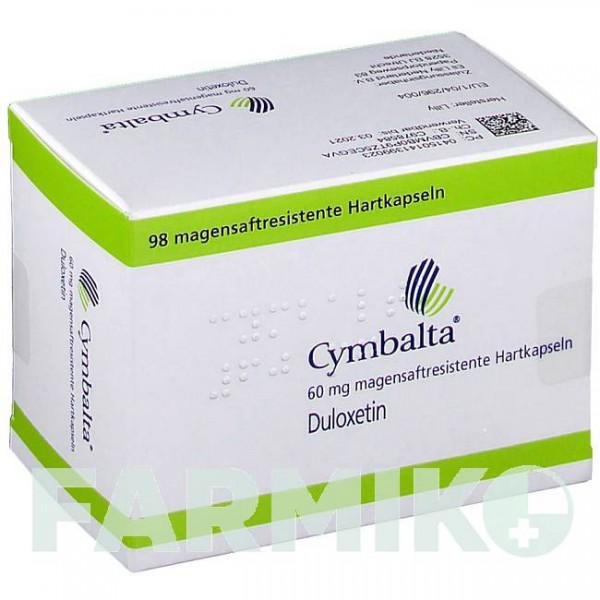 СІМБАЛТА (CYMBALTA) 60 мг капсули 98 шт - Дулоксетин 1 0 1 CAREFARM