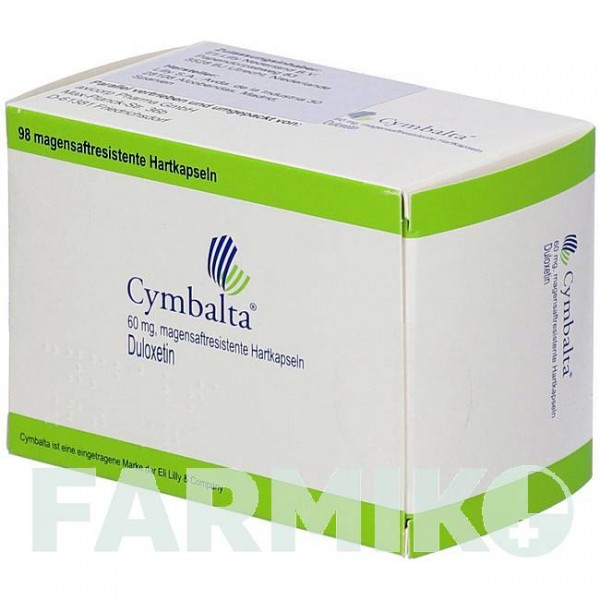СИМБАЛТА (CYMBALTA) 60 мг капсулы 98 шт - Дулоксетин AXICORP PHARMA