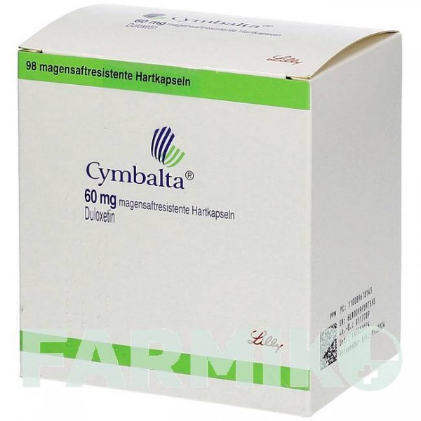 СИМБАЛТА (CYMBALTA) 60 мг капсулы 98 шт - Дулоксетин CC PHARMA