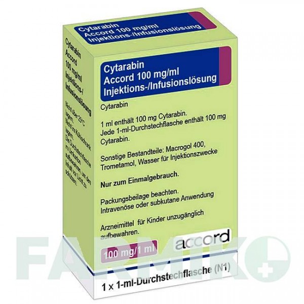 ЦИТАРАБИН (CYTARABIN) 100 мг/мл 100 мг раствор 1 шт - Цитарабин ACCORD HEALTHCARE