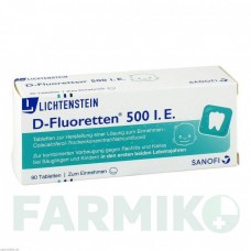 Д ФЛЮОРЕТТЕН (D FLUORETTEN) 500 таблетки 90 шт - Колекальциферол, Фторид натрия ZENTIVA