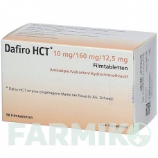 ДАФІРО (DAFIRO) 10 мг/160 мг/12,5 мг таблетки 98 шт - Валсартан, Амлодипін, Гідрохлоротіазид KOHLPHARMA