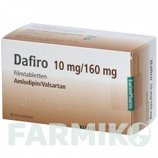 ДАФІРО (DAFIRO) 10 мг/160 мг таблетки 98 шт - Валсартан, Амлодипін EURIMPHARM