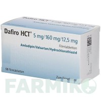 ДАФІРО (DAFIRO) 5 мг/160 мг/12,5 мг таблетки 98 шт - Валсартан, Амлодипін, Гідрохлоротіазид AXICORP PHARMA
