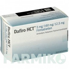 ДАФІРО (DAFIRO) 5 мг/160 мг/12,5 мг таблетки 98 шт - Валсартан, Амлодипін, Гідрохлоротіазид EMRA-MED
