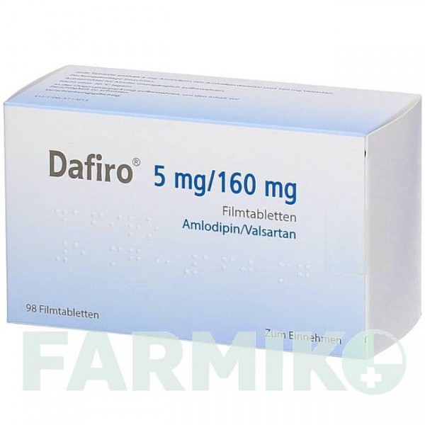 ДАФИРО (DAFIRO) 5 мг/160 мг таблетки 98 шт - Валсартан, Амлодипин ORIFARM