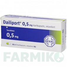 ДАЙЛІПОРТ (DAILIPORT) 0,5 мг капсули 50 шт - Такролімус HEXAL