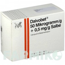 ДАЙВОБЕТ (DAIVOBET) 50 мкг/г + 0,5 мг/г мазь 120 г - Кальципотриол, Бетаметазон AXICORP PHARMA