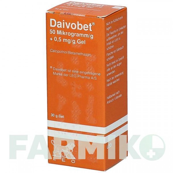 ДАЙВОБЕТ (DAIVOBET) 50 мкг/г + 0,5 мг/г гель 30 г - Кальципотріол, Бетаметазон KOHLPHARMA