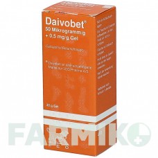 ДАЙВОБЕТ (DAIVOBET) 50 мкг/г + 0,5 мг/г гель 2x60 г - Кальципотриол, Бетаметазон KOHLPHARMA