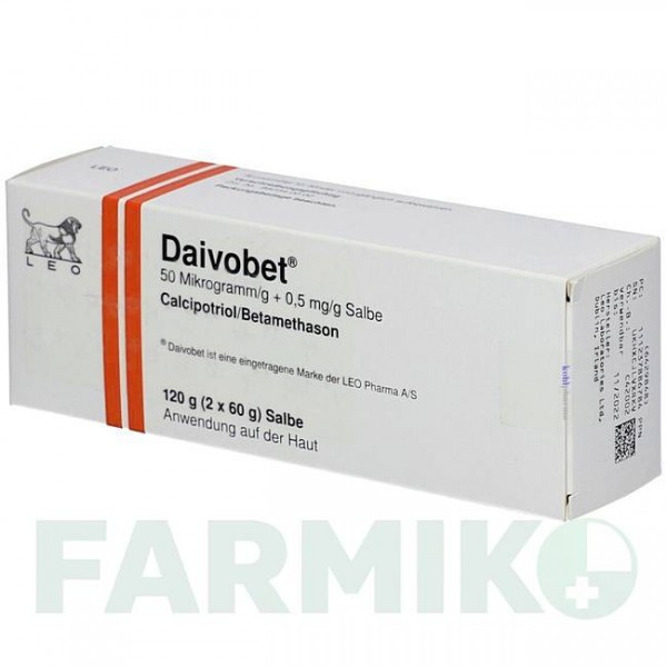 ДАЙВОБЕТ (DAIVOBET) 50 мкг/г + 0,5 мг/г мазь 120 г - Кальципотриол, Другое KOHLPHARMA