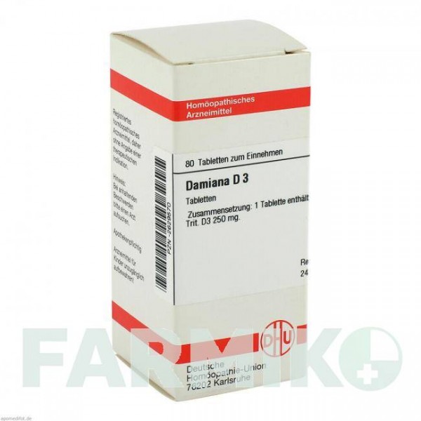 ДАМИАНА (DAMIANA) D 3 таблетки 80 шт - Гомеопатия DHU