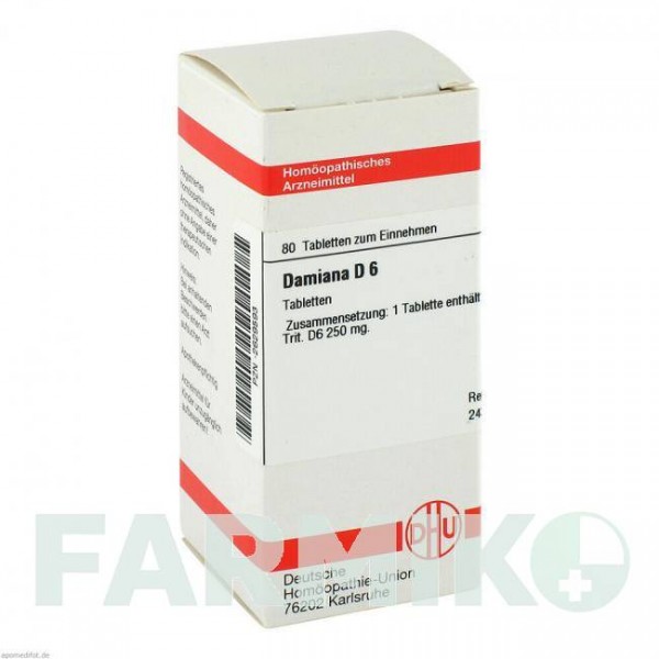 ДАМИАНА (DAMIANA) D 6 таблетки 80 шт - Гомеопатия DHU