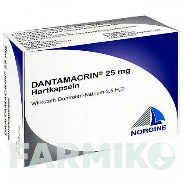 ДАНТАМАКРИН (DANTAMACRIN) 25 мг капсулы 100 шт - Дантролен NORGINE
