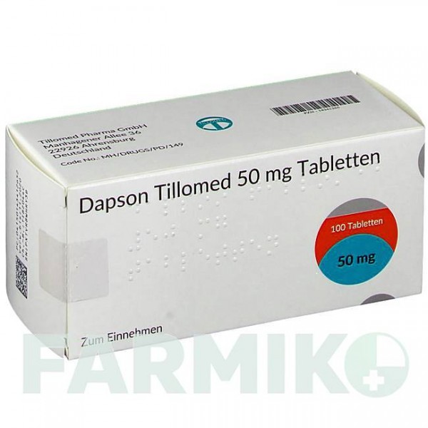 ДАПСОН (DAPSON) 50 мг таблетки 100 шт - Дапсон TILLOMED