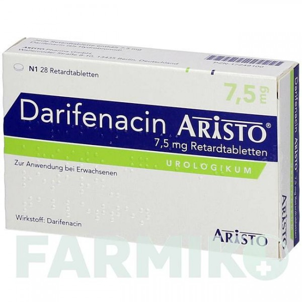 ДАРИФЕНАЦИН (DARIFENACIN) 7,5 мг таблетки 28 шт - Дарифенацин ARISTO PHARMA