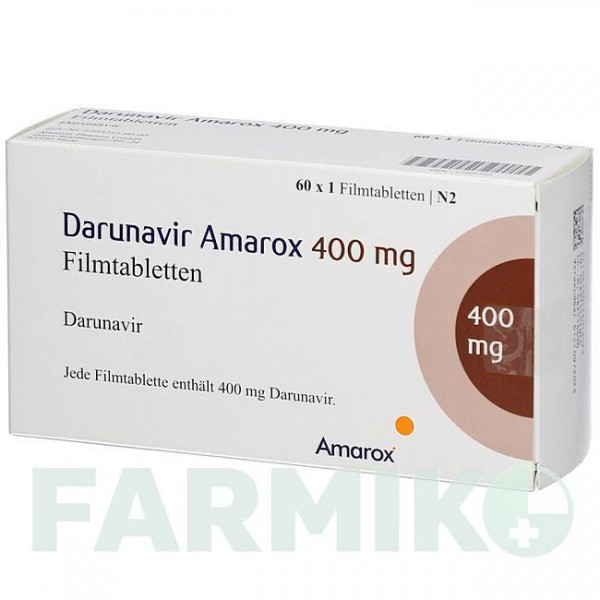 ДАРУНАВИР (DARUNAVIR) 400 мг таблетки 60 шт - Дарунавир AMAROX PHARMA