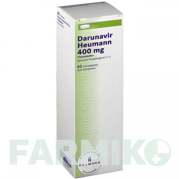 ДАРУНАВИР (DARUNAVIR) 400 мг таблетки 60 шт - Дарунавир HEUMANN PHARMA