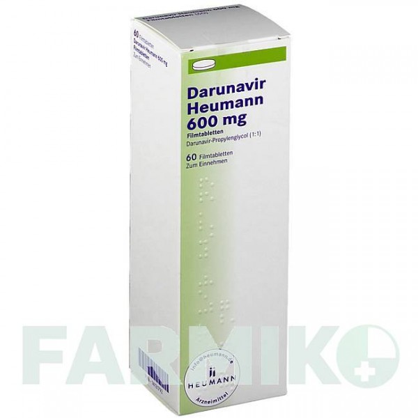 ДАРУНАВИР (DARUNAVIR) 600 мг таблетки 60 шт - Дарунавир HEUMANN PHARMA