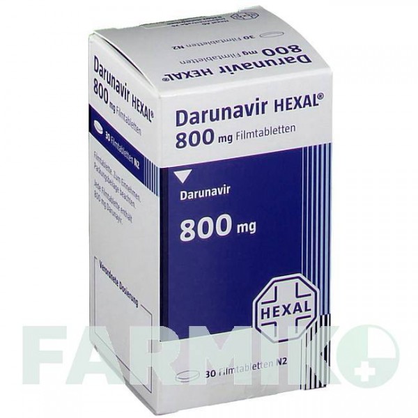 ДАРУНАВІР (DARUNAVIR) 800 мг таблетки 30 шт - Дарунавір HEXAL