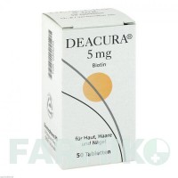 ДЕАКУРА (DEACURA) 5 мг таблетки 50 шт - Вітамін B7 (Біотин) DERMAPHARM