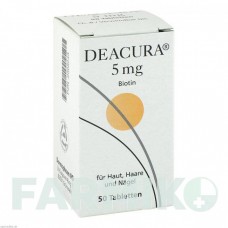 ДЕАКУРА (DEACURA) 5 мг таблетки 50 шт - Витамин B7 (Биотин) DERMAPHARM