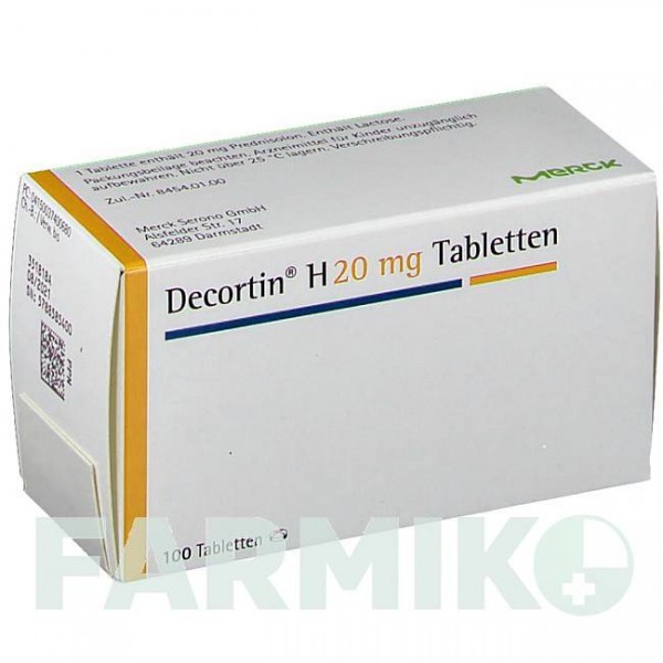 ДЕКОРТИН (DECORTIN) 20 мг таблетки 100 шт - Преднізолон MERCK HEALTHCARE