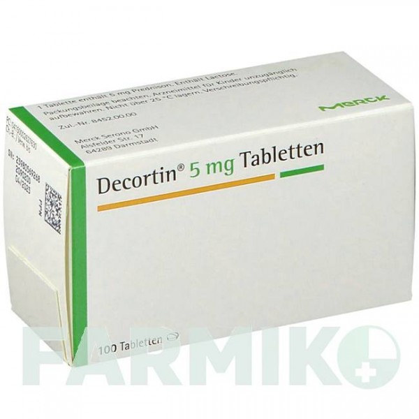 ДЕКОРТИН (DECORTIN) 5 мг таблетки 100 шт - Преднізон MERCK HEALTHCARE