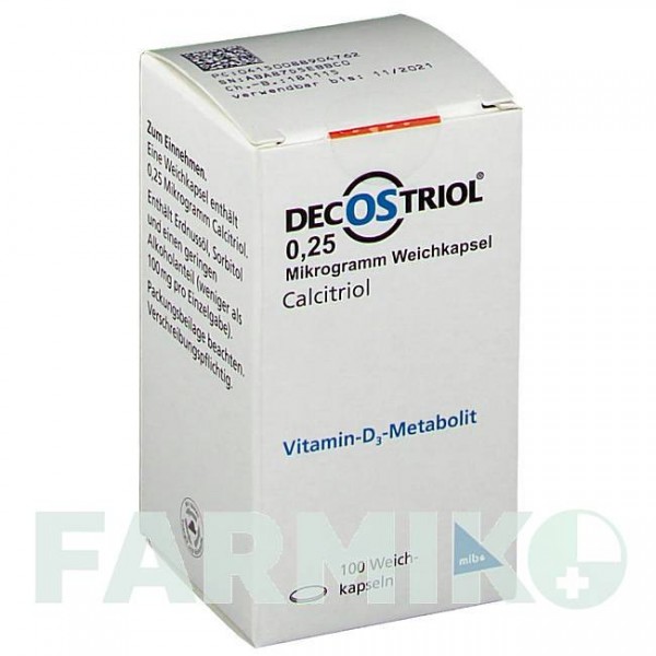 ДЕКОСТРИОЛ (DECOSTRIOL) 0,25 мкг капсулы 100 шт - Кальцитриол MIBE