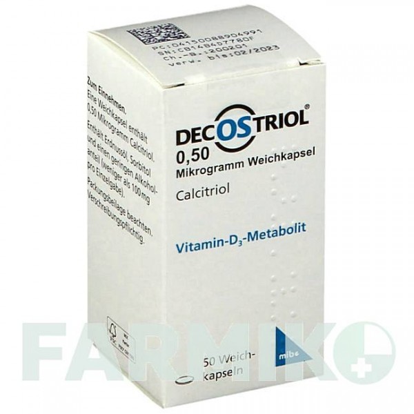 ДЕКОСТРИОЛ (DECOSTRIOL) 0,50 мкг капсулы 50 шт - Кальцитриол MIBE