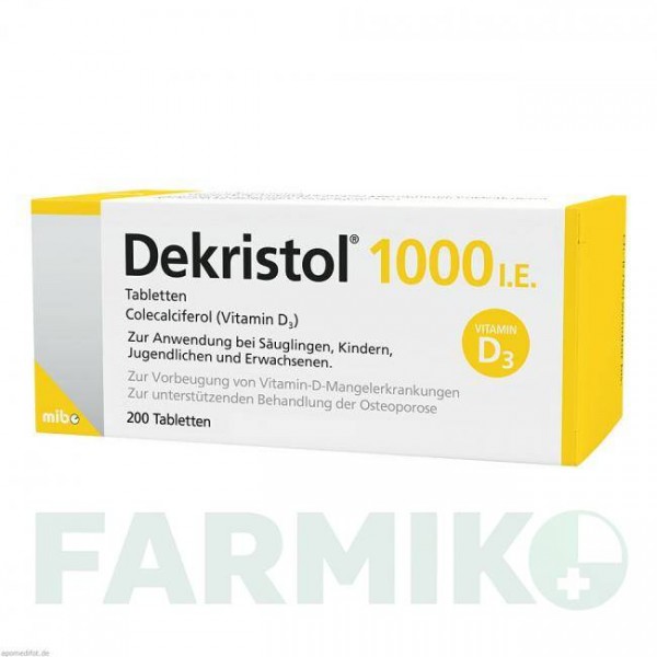 ДЕКРІСТОЛ (DEKRISTOL) 1000 МО таблетки 200 шт - Колекальциферол MIBE