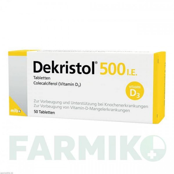 ДЕКРІСТОЛ (DEKRISTOL) 500 МО таблетки 50 шт - Колекальциферол MIBE