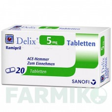 ДЕЛІКС (DELIX) 5 мг таблетки 20 шт - Раміприл SANOFI