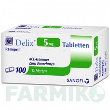 ДЕЛІКС (DELIX) 5 мг таблетки 100 шт - Раміприл SANOFI