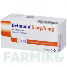ДЕЛМУНО (DELMUNO) 5/5 мг таблетки 100 шт - Раміприл, Фелодипін ACA MULLER-ADAG PHARMA