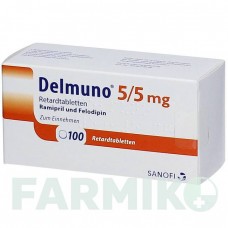 ДЕЛМУНО (DELMUNO) 5/5 мг таблетки 100 шт - Рамиприл, Фелодипин ORIFARM