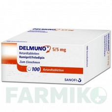 ДЕЛМУНО (DELMUNO) 5/5 мг таблетки 100 шт - Раміприл, Фелодипін SANOFI