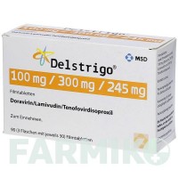 ДЕЛСТРИГО (DELSTRIGO) 100 мг/300 мг/245 мг таблетки 30 шт - Ламивудин, Тенофовир, Доравирин ABACUS MEDICINE