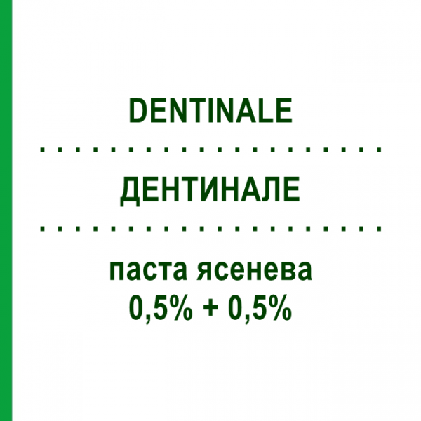 ДЕНТИНАЛЕ (DENTINALE) 0,5% + 0,5% паста для десен 25 г - Активные вещества MONTEFARMACO